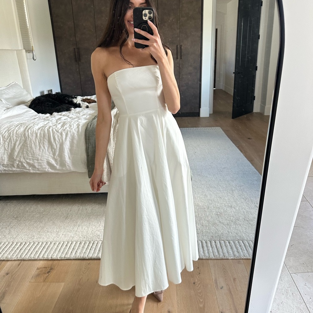 Reformation Strapless Cream Dress - Picture 5 of 6